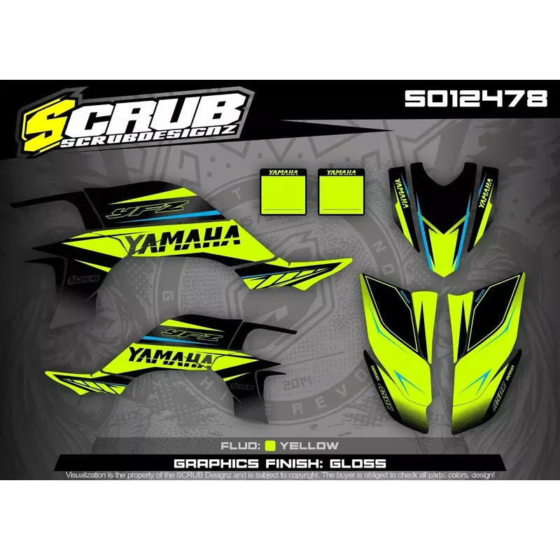 Yamaha Quad YFZ 450 2004 2005 2006 2007 2008 Graphics decals stickers