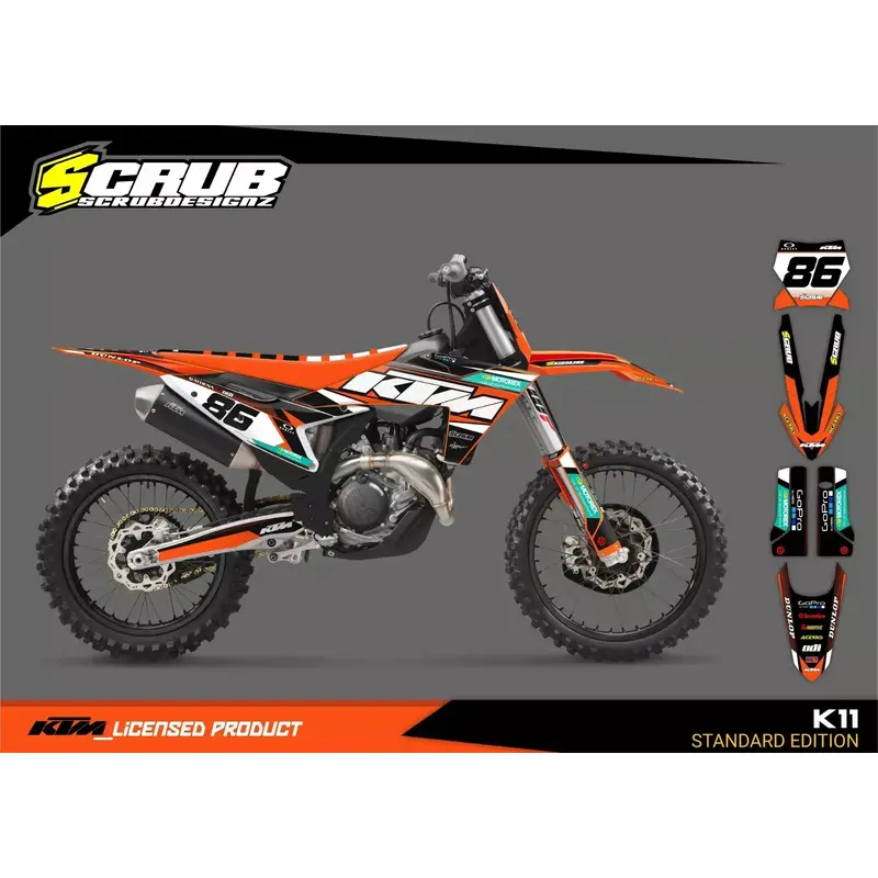 KTM Graphic SX SXF 2023 2024 125 250 300 350 450 Decals XC XCf SCRUB