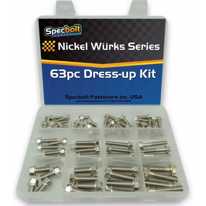 Specbolt Bling Nickel Plated Metric Bolt Dress Up Kit Dirt Bike ATV UTV Pitbike