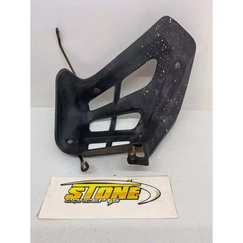 HONDA TRX 450R TRX450R STOCK OEM LEFT HEEL GUARD PLASTIC W METAL FRAME 2006-2014