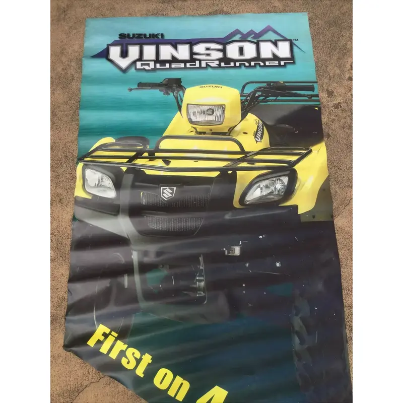 SUZUKI ATV VINSON QUADRUNNER VINYL WALL POSTER FLAG BANNER DEALERSHIP SIGN 68X34