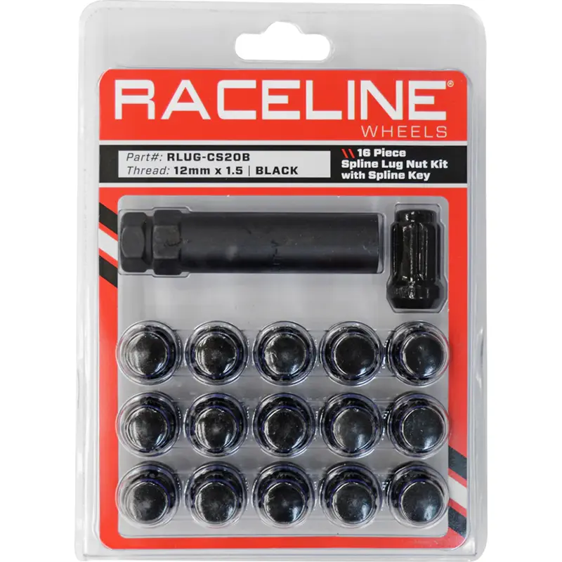 Spline Lug Nut Kit with Spline Key - 16 Pack