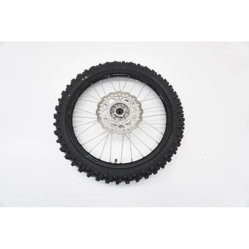 2022 KX112 Complete Front Wheel OEM Black Rim Hub Rotor Kawasaki KX 112 22-25