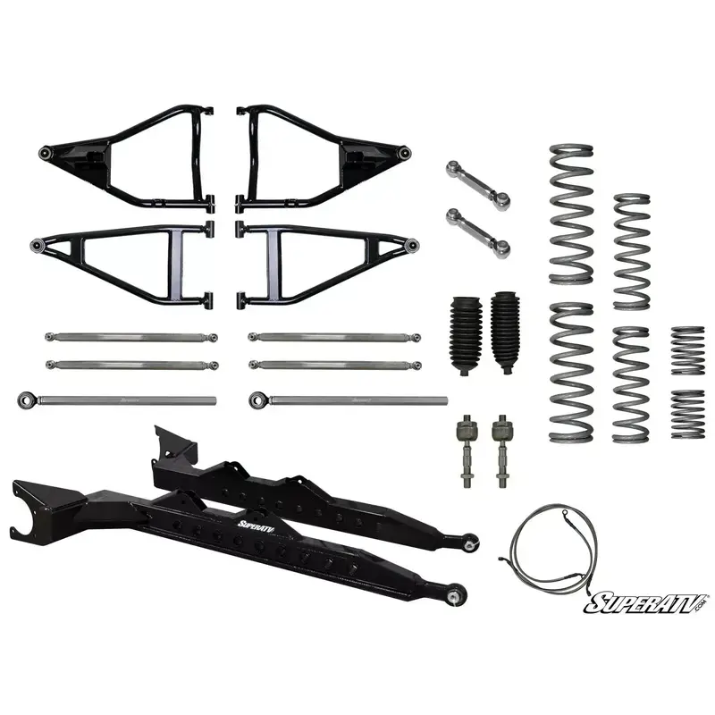 SuperATV 3" Chromoly Long Travel Kit for Polaris RZR XP 1000 2014  Black SXS UTV