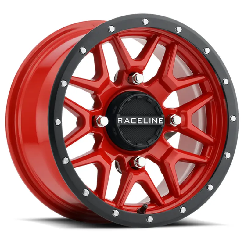 RACELINE KRANK WHEEL 14X7 4/110 5 2 ( 10MM) BLK/RED