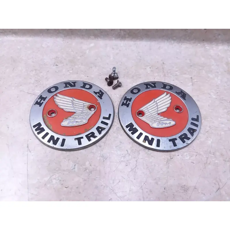 Honda Z50 Mini Trail 50 Z50A K1 Gas Fuel Tank Emblem Pair OEM 1970 VTG ANX-B232
