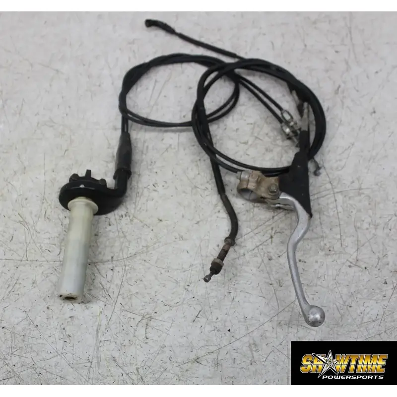 03 HONDA CRF450R CRF450 RIGHT THROTTLE GRIP CLUTCH PERCH W/ LEVER CABLE