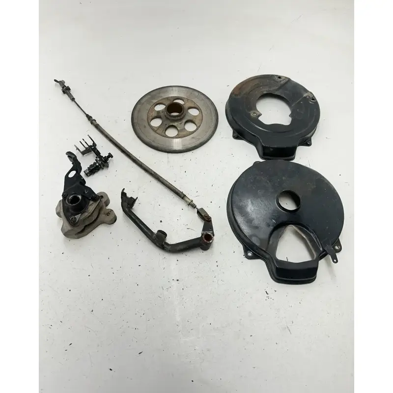 1984 Yamaha Tri Moto 225 DX YTM225DXL OEM Rear Brake Disc Cover Caliper Pedal Ca