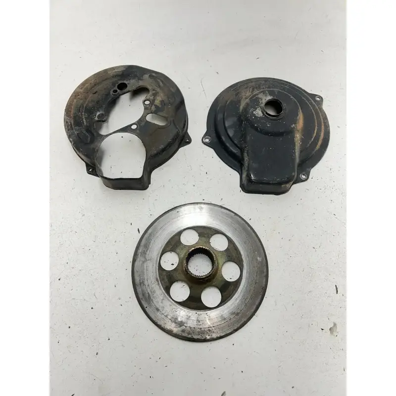 83 1983 Yamaha Tri Moto 175 YT175K OEM Rear Back Brake Rotor Dust Cover Plate