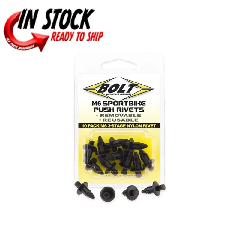 Bolt M6 Nylon Push Rivets 2005-6SRIV 10 PACK