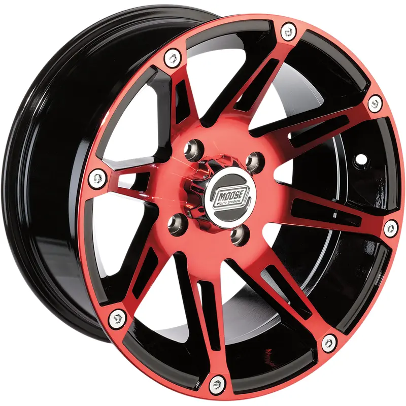 Moose offroad Wheel - 387X - Rear - Anodized Red/Black - 12x8 - 4/156 - 4 4 Polaris/Kawasaki