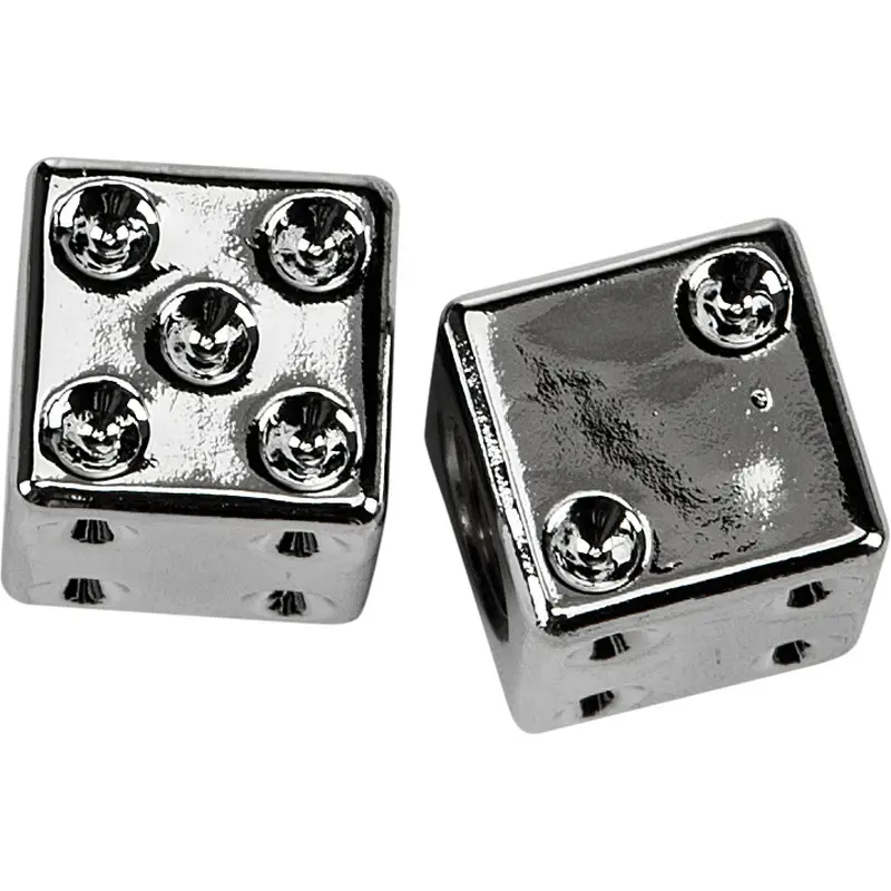 HARDDRIVE VALVE STEM CAPS CHROME DICE  PR