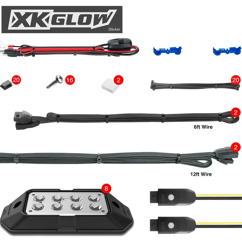 XK GLOW 8PC RGB ROCK LIGHT