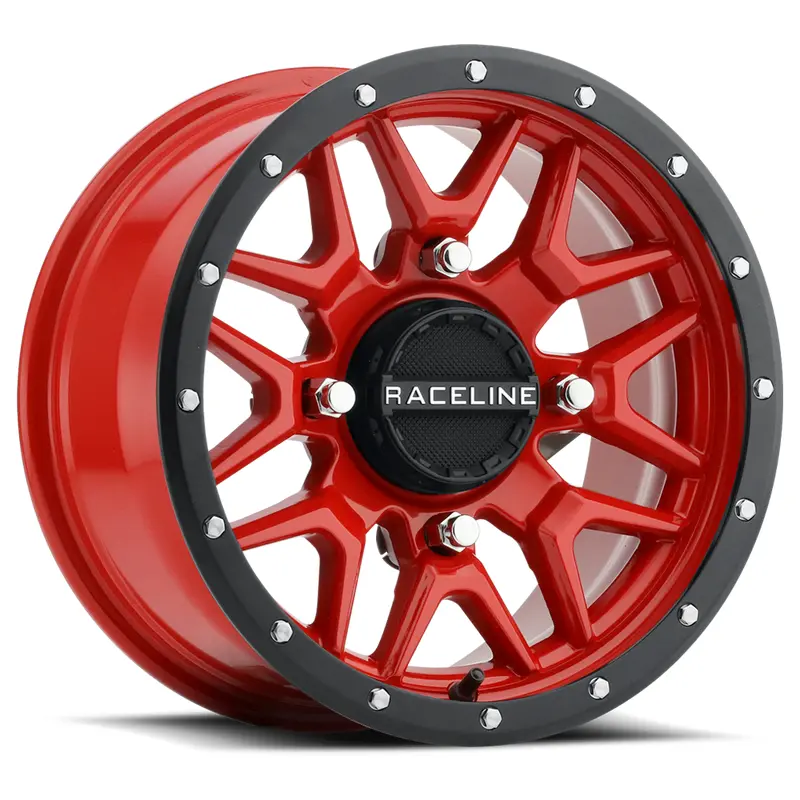RACELINE KRANK WHEEL 14X7 4/156 5 2 ( 10MM) BLK/RED