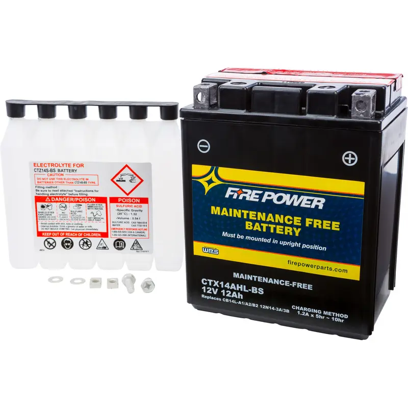 FIRE POWER BATTERY CTX14AHL-BS MAINTENANCE FREE