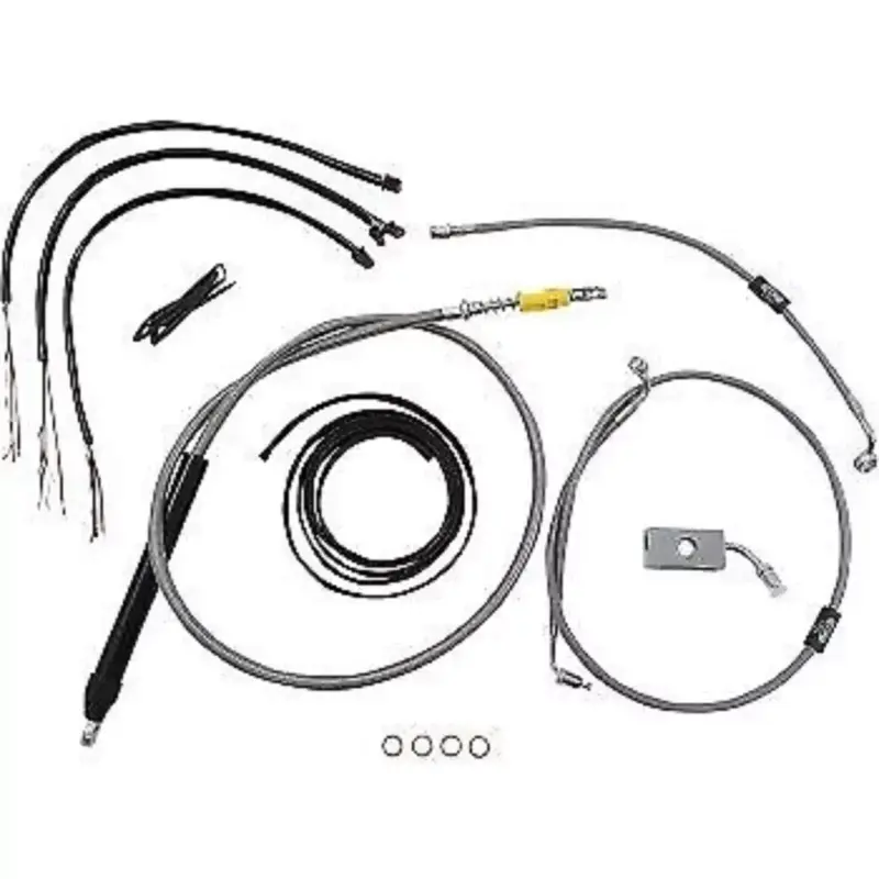 LA CHOPPERS LA-8155KT2-19 Stainless Braided Handlebar Cable/Brake Line Kit