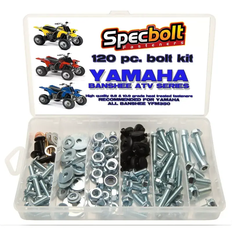 120pc Yamaha Banshee Bolt kit YFZ350 ATV body plastic fenders frame engine pipes