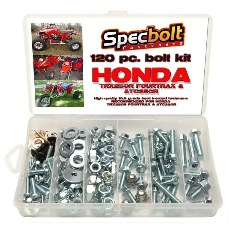 HONDA TRX250 bolt kit Fourtrax ATC250R fender engine frame motor. SPECBOLT 120PC