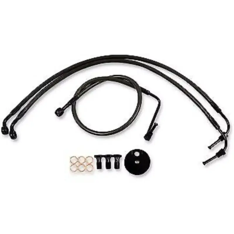 LA CHOPPERS Midnight Braided Brake Line Kit 12-14"