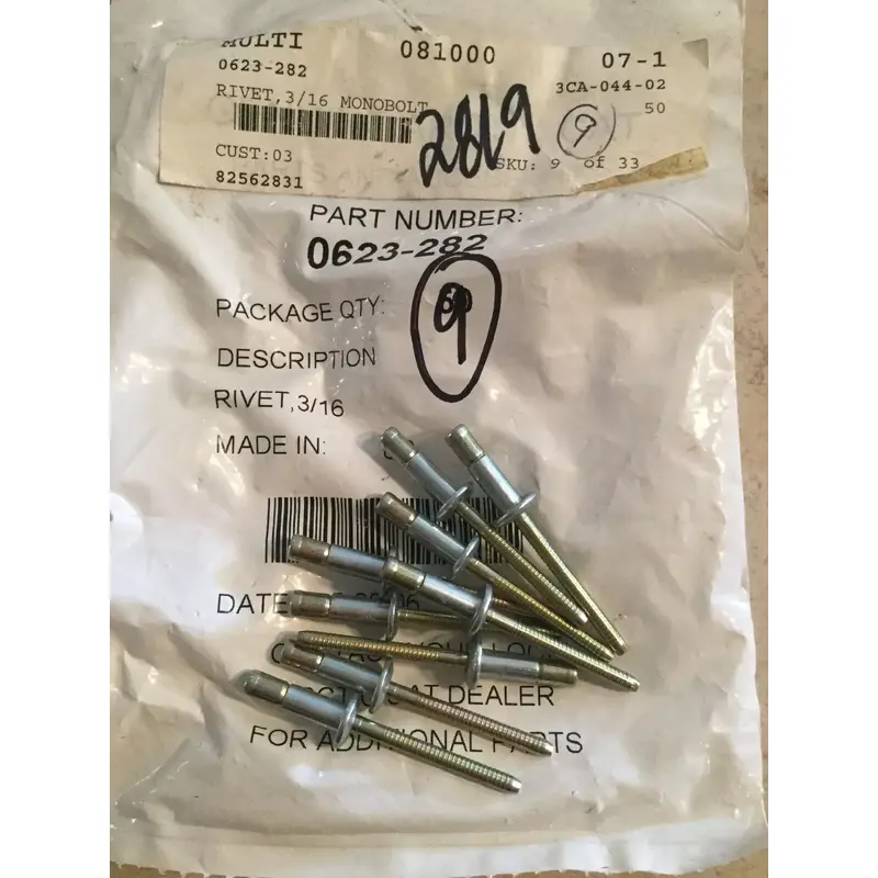 ARCTIC CAT OEM SNOWMOBILE Monobolt Rivets 3/16 SET OF 9 1991-2008 BEARCAT 340
