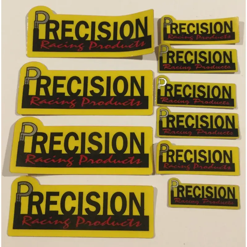 (10) PRECISION RACING STEERING STABILIZER trx450r ltr450 yfz450r DECAL STICKERS