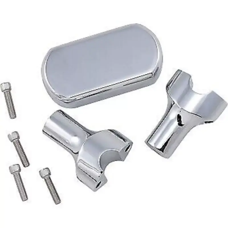 LA CHOPPERS LA-7442-03 Chrome 3" Solid Handlebar Riser & Top Clamp Kit