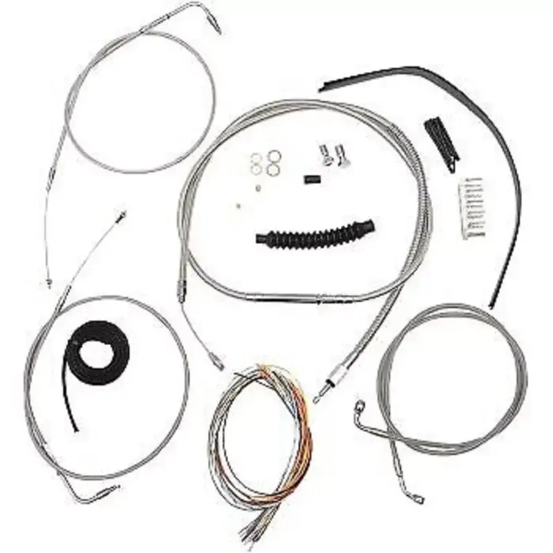 LA CHOPPERS Stainless Braided Handlebar Cable/Brake Line Kit