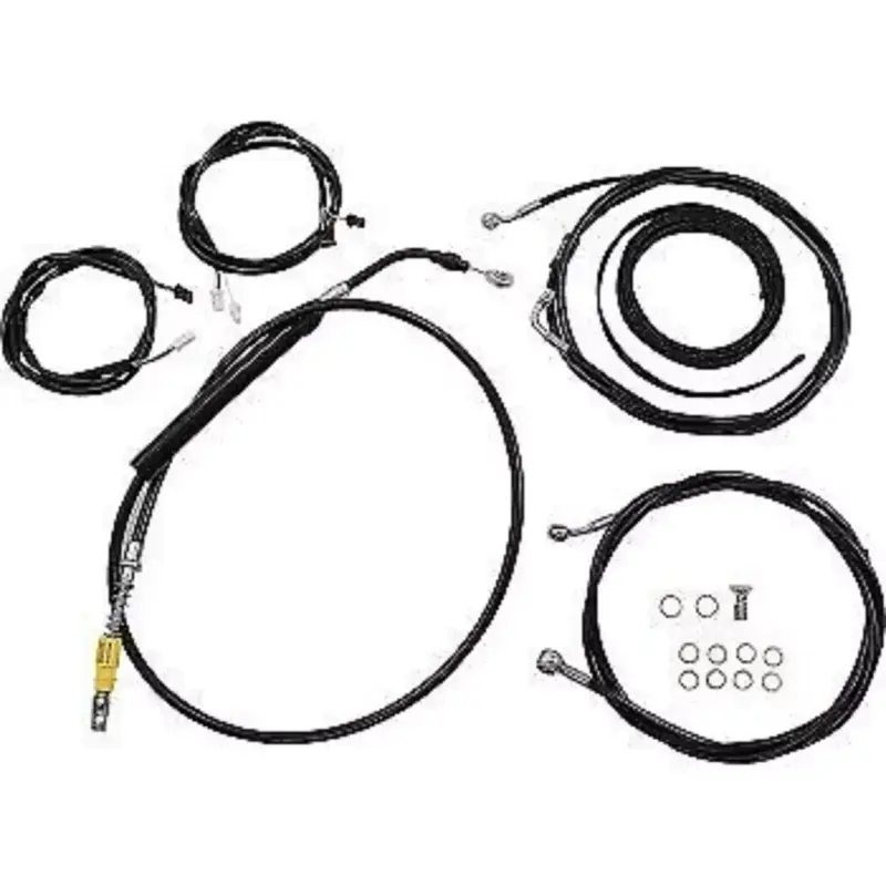 LA Choppers LA-8056KT3-13B Black Complete Cable Kit for 12-14" Apes
