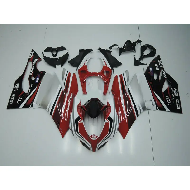 Amotopart 2012-2015 Ducati 899 Red Black White Gray Fairing Kit