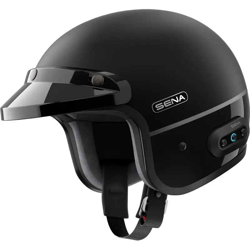 Surge Open Face Helmet W/Mesh Matte Black/Glossy Black Md