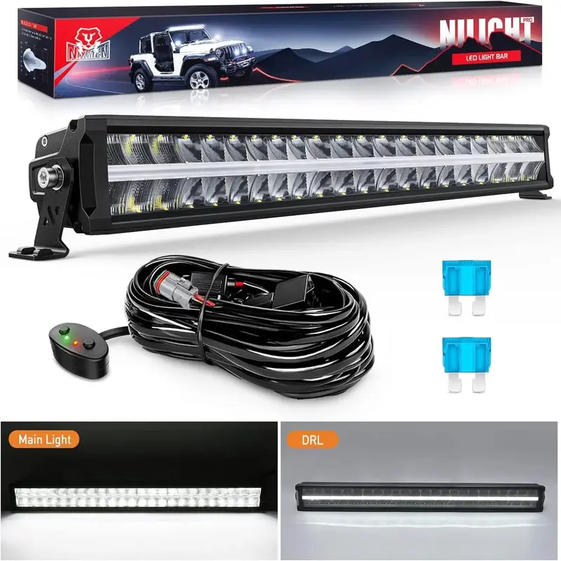 30 inch 240W 24800LM Anti-Glare Built-in EMC Spot Flood Led Light Bar | 14AWG DT Wire