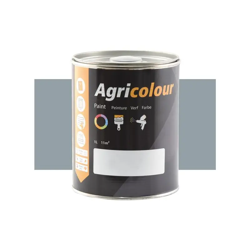 Agricolour - Silver Grey Gloss Paint 1L Tin - Sparex Part No. S.87001