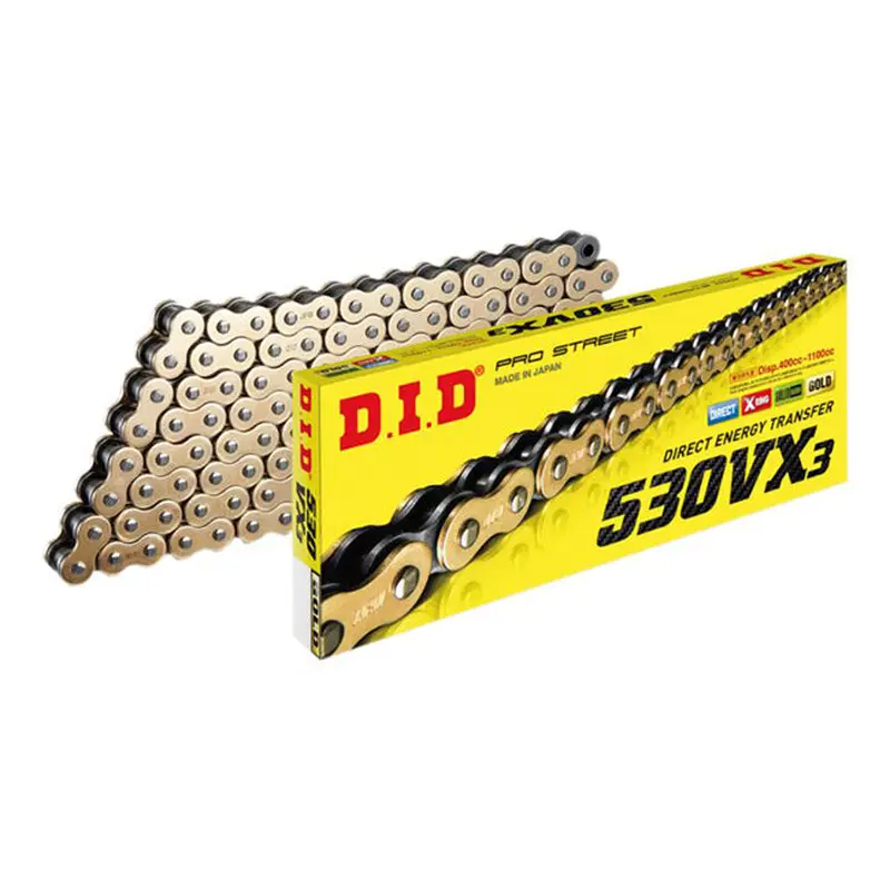 530VX3 x 108ZB G&B X'Ring solid bush chain w/ ZJ rivet link DID (530VX3108G)