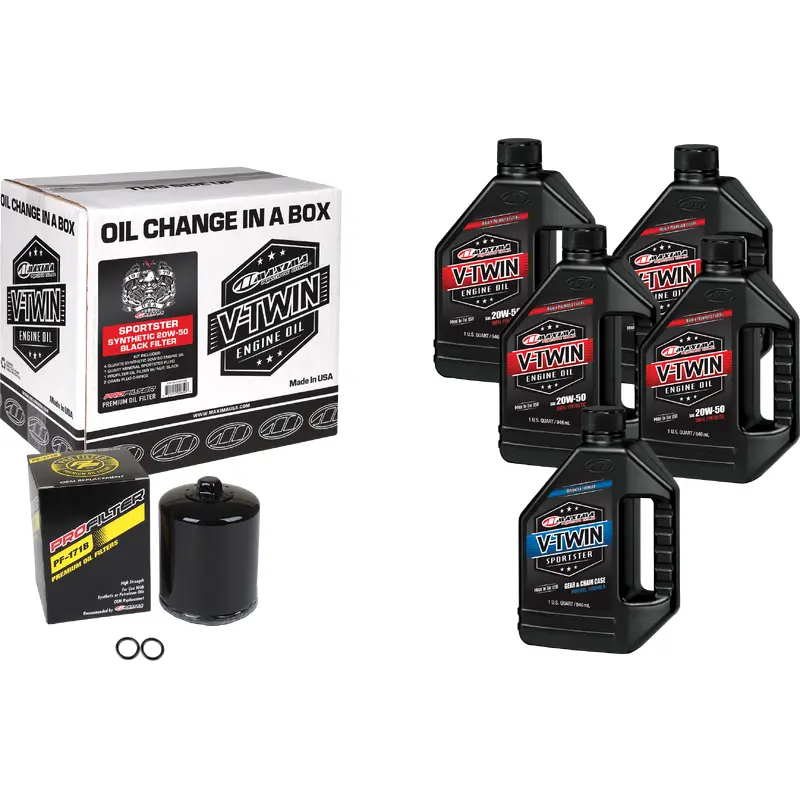 V-TWIN SYN OIL CHANGE KIT XL BLACK FILER