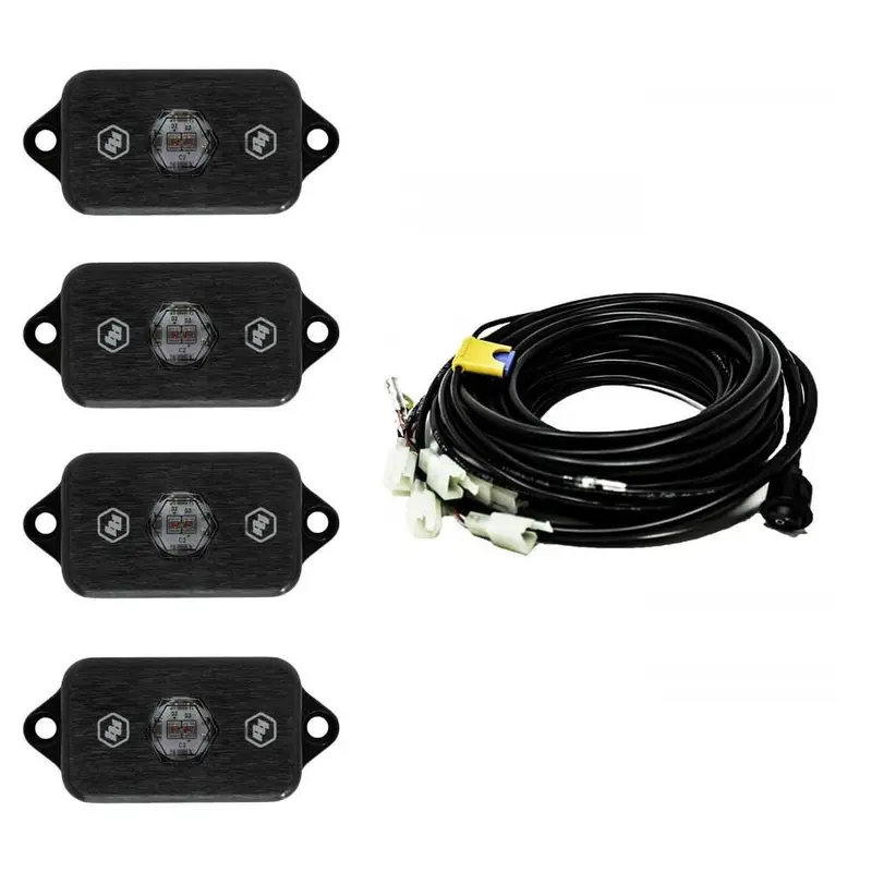 Baja Designs Rock Light Kit Set Of 4 Red Lens Universal 447055