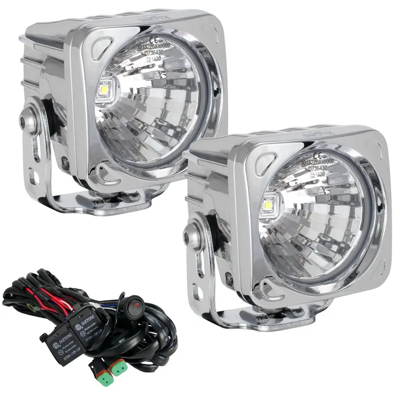 3" Optimus Chrome Square 20 Beam LED Light Kit