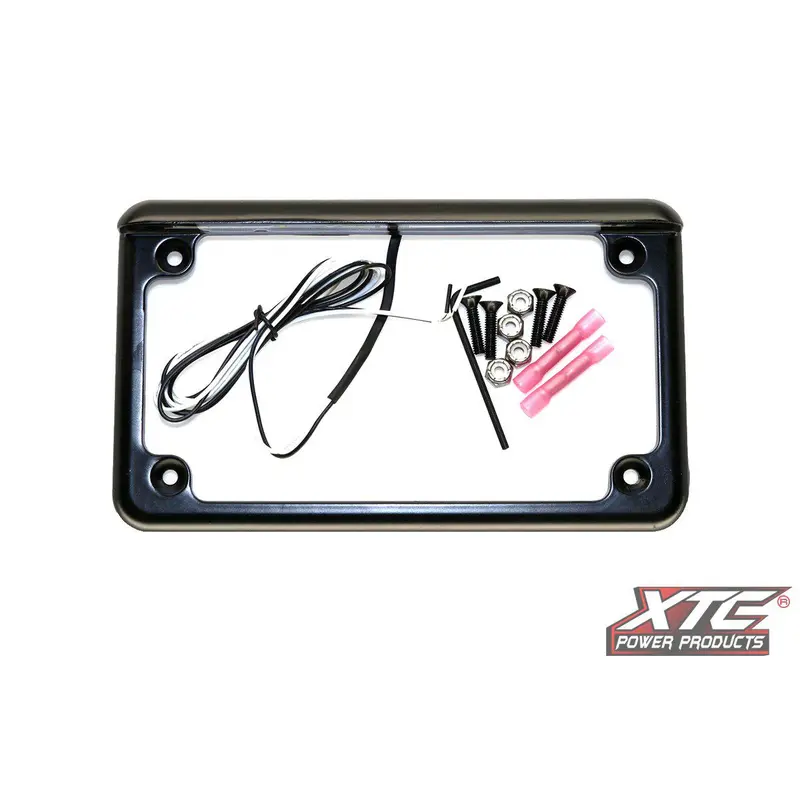 UTV rear 6 6 Led License Plate Frame  Black