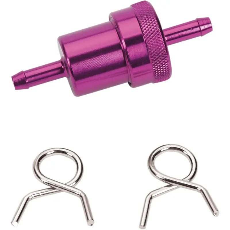 Fuel Filter -  1/4 Inch - Purple - (14-34473) Emgo Anodized Aluminum