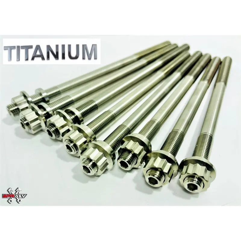 Prairie KFX 700 Titanium Head Studs Ti Alloy Cylinder Stud Bolt Upgrade Kit Set