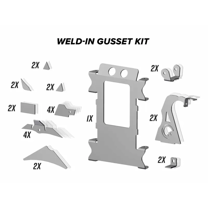 SuperATV Polaris RZR XP Turbo Weld-In Gusset Kit