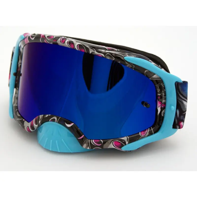 RNR PLATINUM TEAR OFF MIRRORED, BLUE TATTOO GOGGLE, GAM02, TEAR OFF