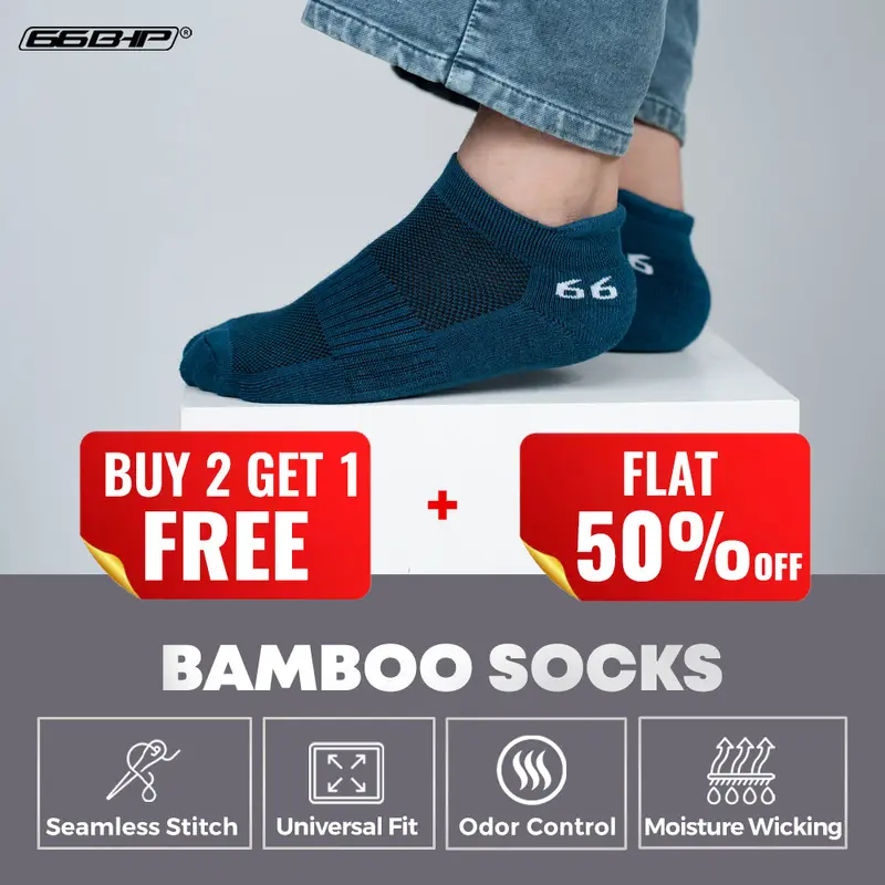 66Bhp Bamboo Socks (Men & Women)  Buy 2, Get 1 Free ( Combo Pack )