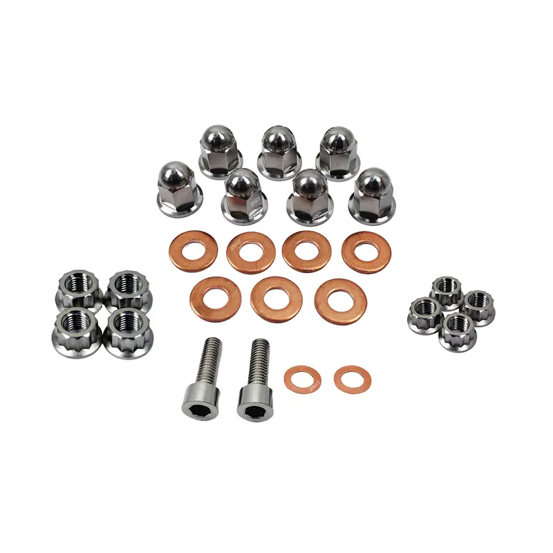 BPRATV Titanium Kawasaki KX60 65 KX80 KX 85 Cylinder Head Acorn Cap Nuts Kit Set