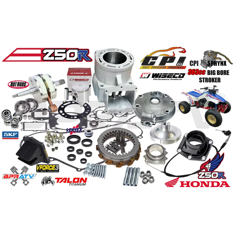 TRX250R Sphynx Cylinder Ported 363cc Big Bore Complete Stroker Motor Rebuild Kit