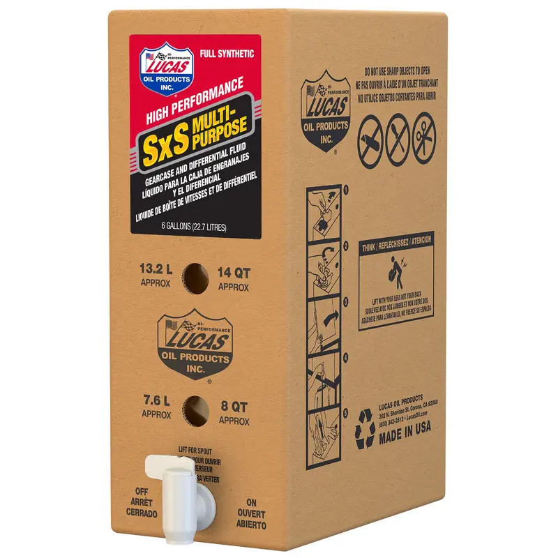 Lucas 18052 SXS Gear Case Oil - 6 Gallon Bib for Heavy Duty Performance