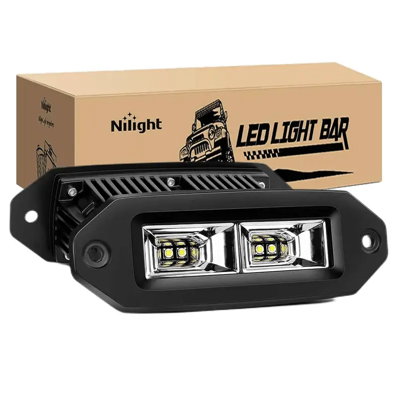 7 Inch 40W 3600LM Flush Mount Flood LED Work Light (Pair)