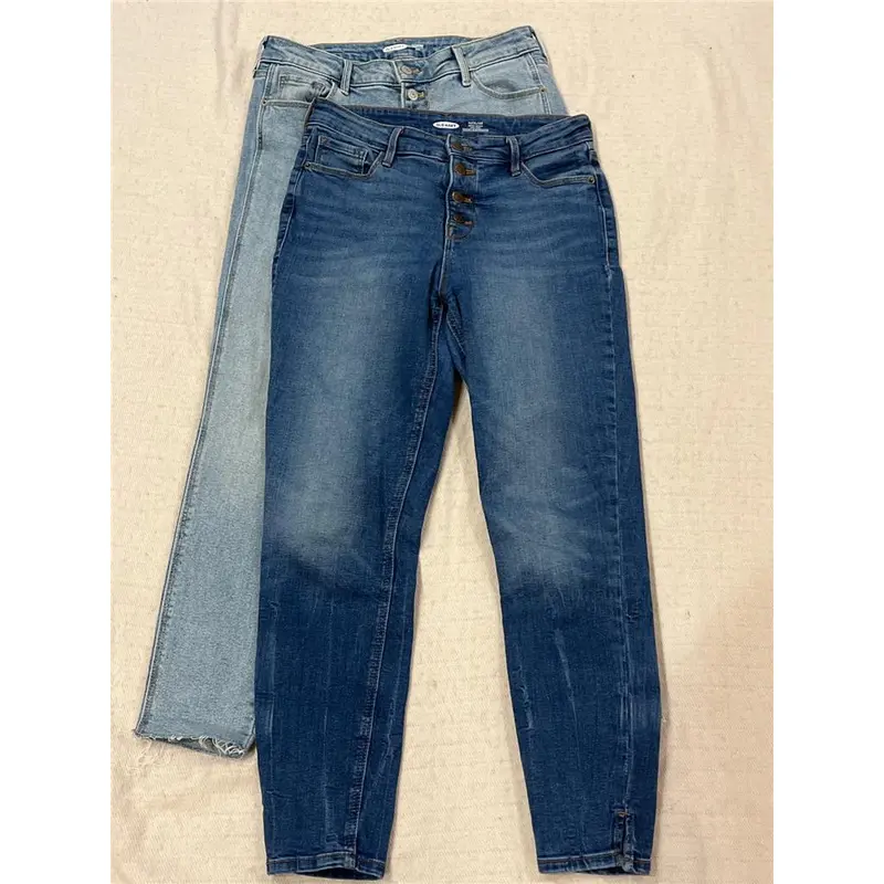 Lot of 2 Pair Womens Old Navy Rockstar 6 Jeans Blue Super Skinny Button Fly