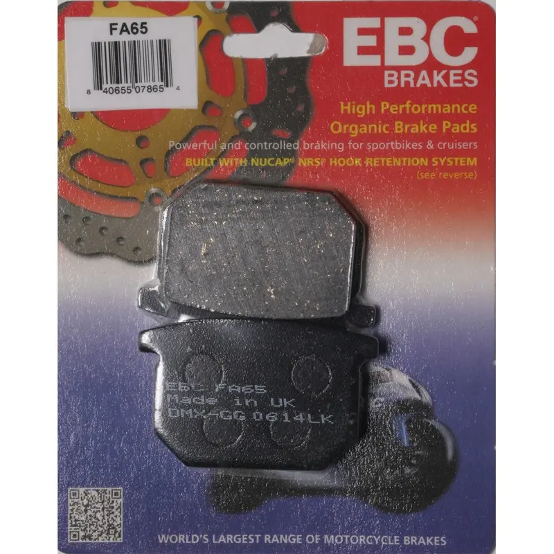 EBC 1 Pair Premium SFA Organic OE Replacement Brake Pads MPN FA65