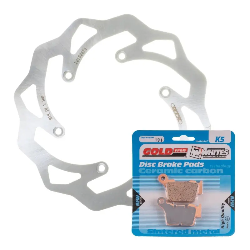 BRAKE ROTOR & PAD REAR KIT - KTM 300 EXC 04-17 - WAVE #MDKR08014