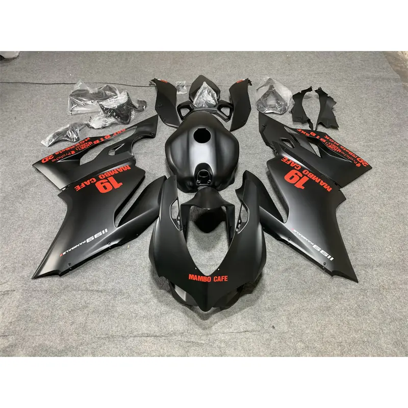 Amotopart 2012-2015 Ducati 899 Matte Black Red Fairing Kit
